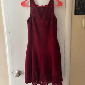 The Limited wine lace cocktail skater dress